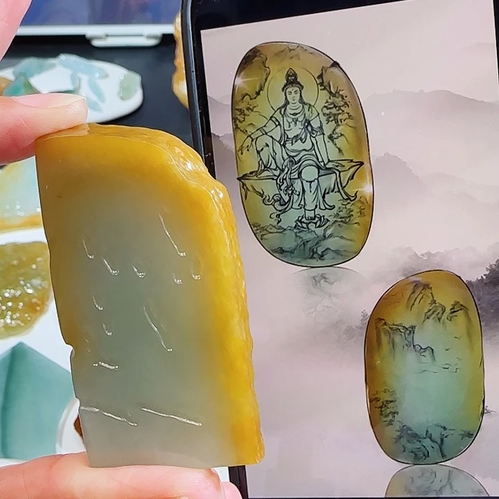 定制翡翠未镶嵌翡翠挂件