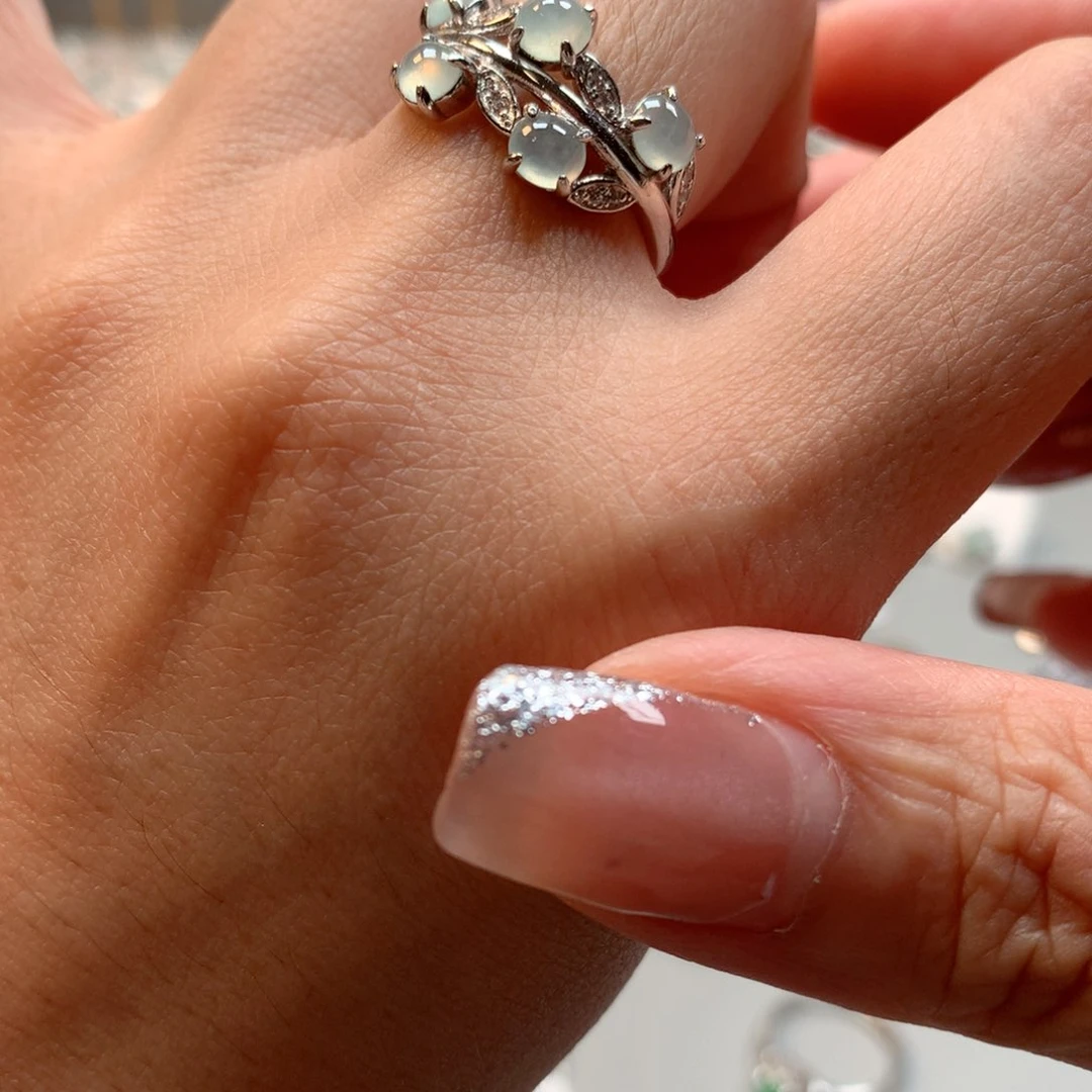 翡翠银S925镶嵌颈饰戒指7