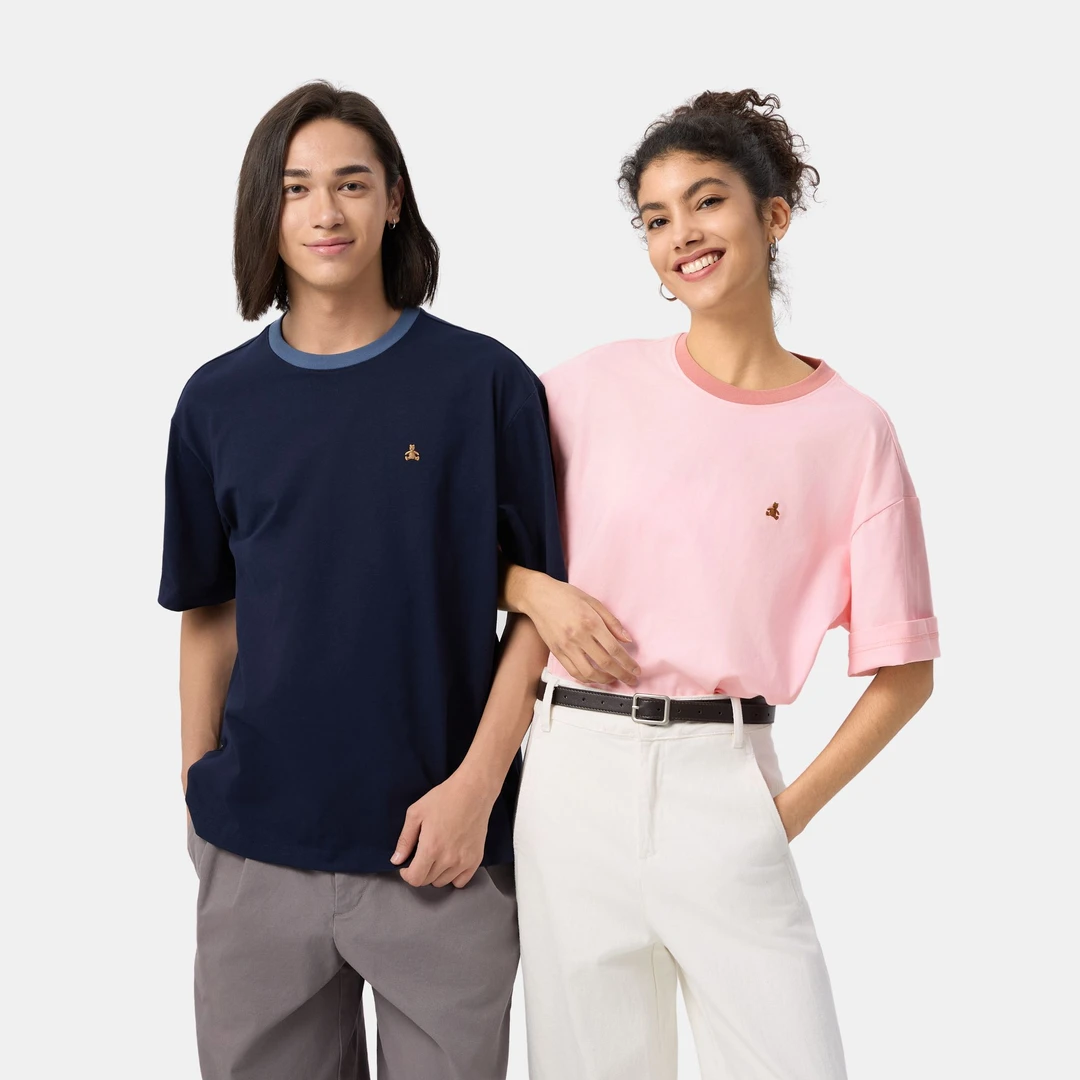 【成毅代言】Gap男女装2025春季新款纯棉小熊刺绣撞色百搭t恤724970