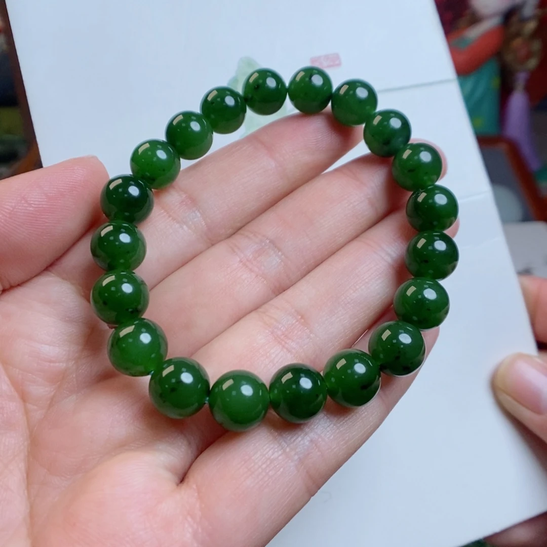 和田玉手链未镶嵌7号矿碧玉红皮老料