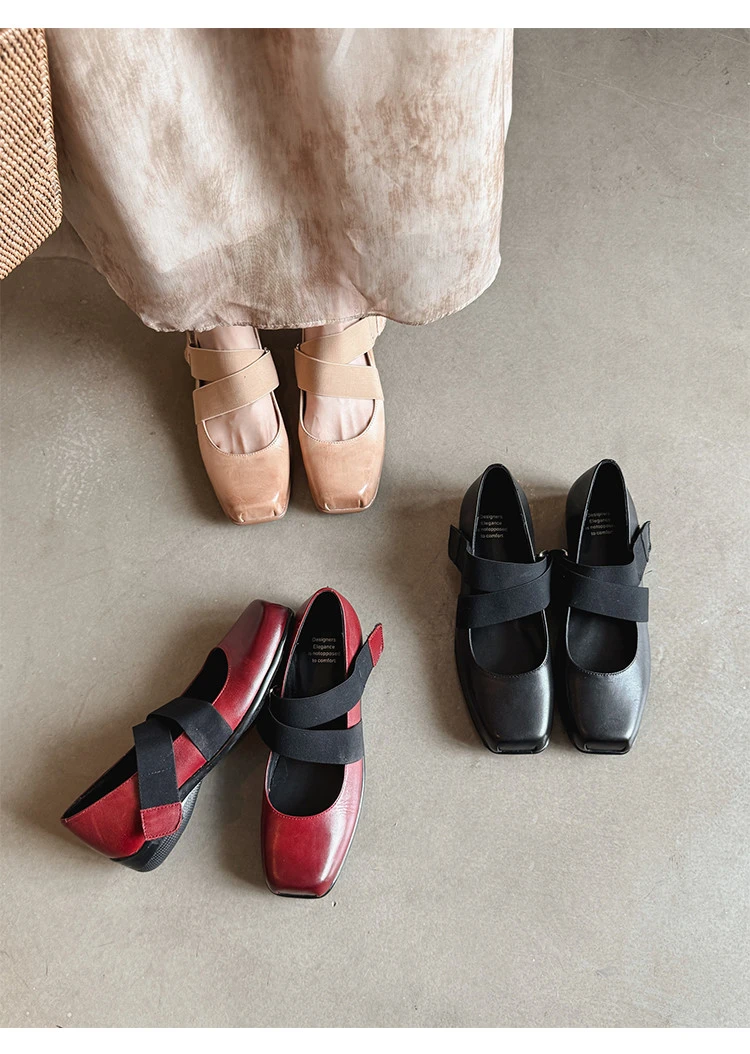 英伦风单鞋平底法式韩版玛丽珍鞋方头鞋子浅口