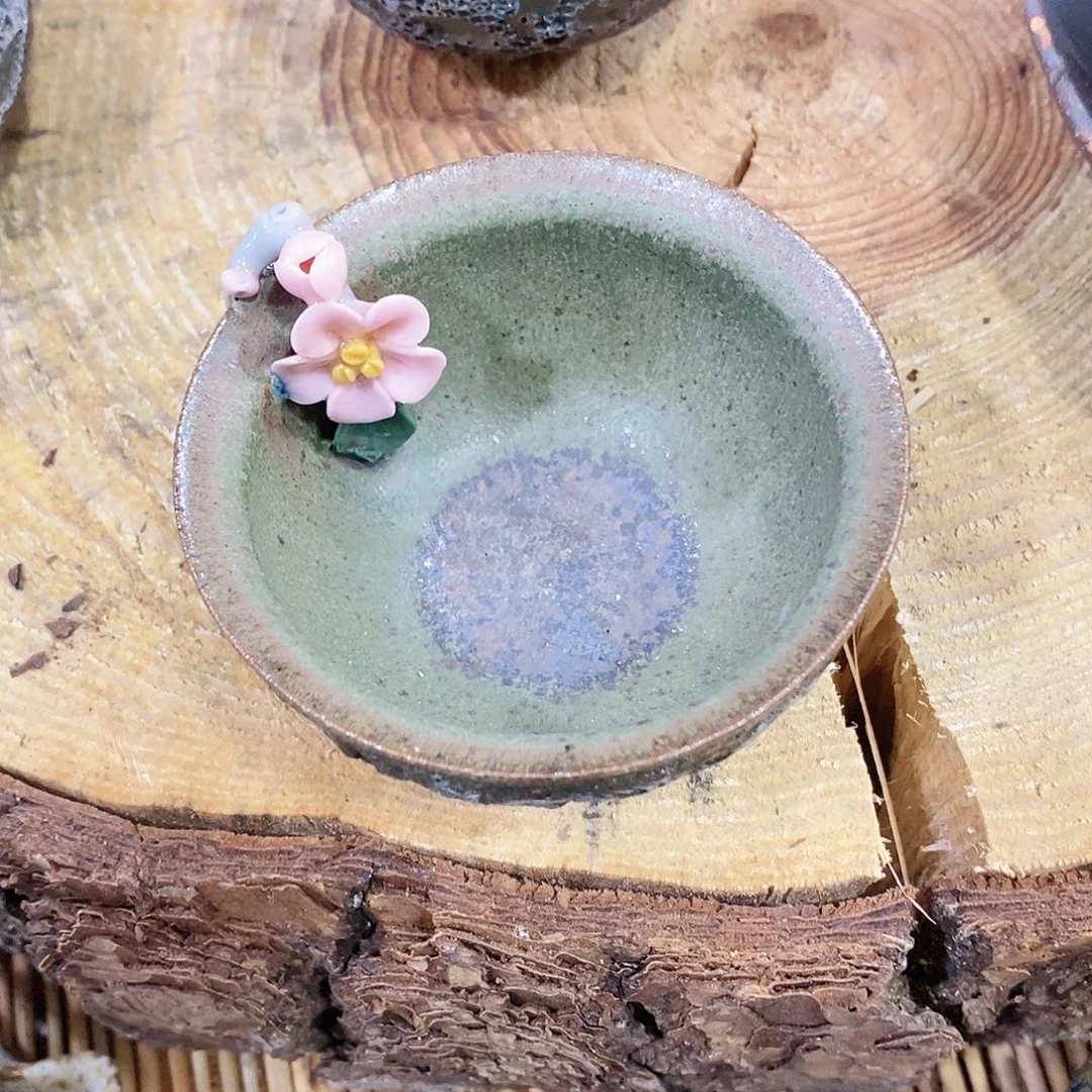 粗陶志野柴烧茶器