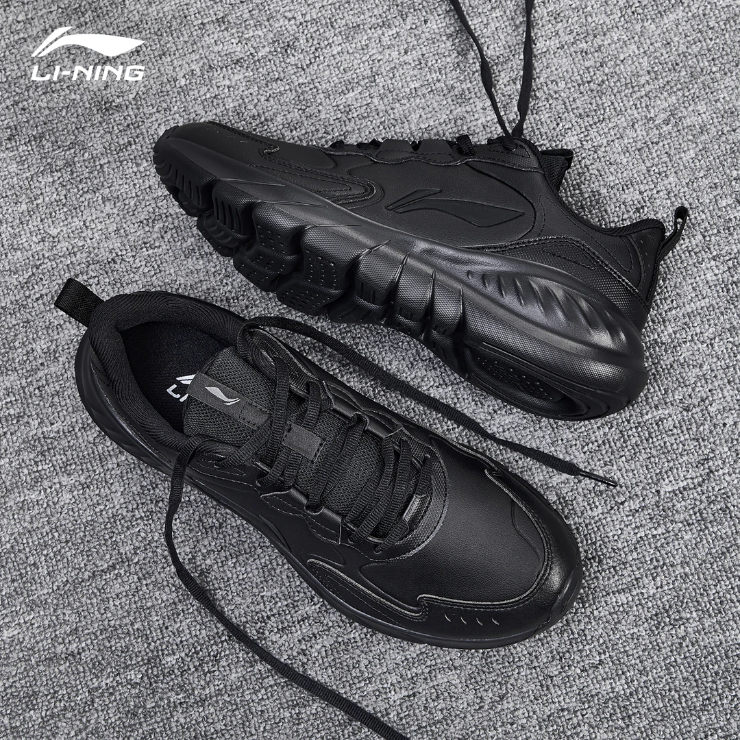 李宁跑步鞋男鞋秋季新款黑色经典复古轻弹运动鞋防滑耐磨休闲跑鞋