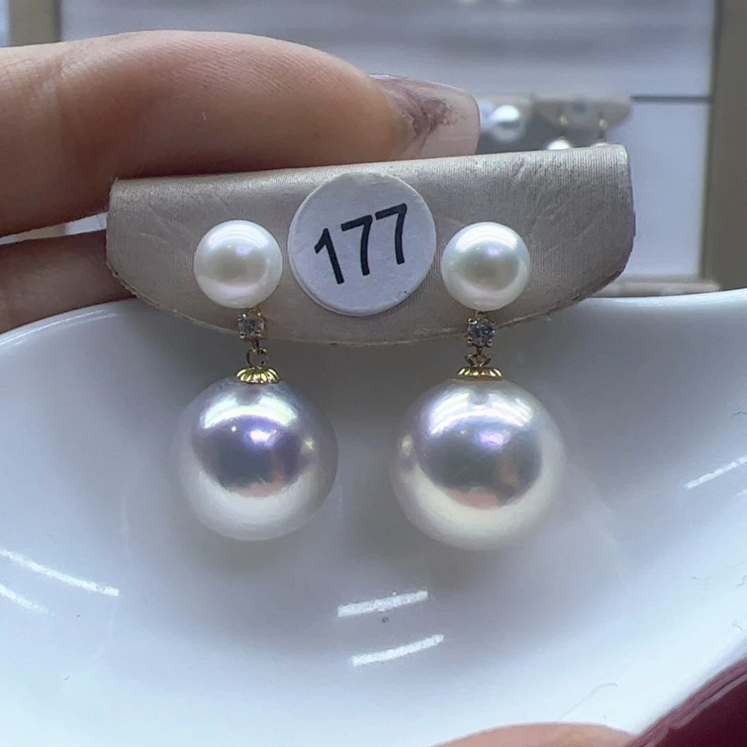 淡水珍珠耳饰18K金镶嵌