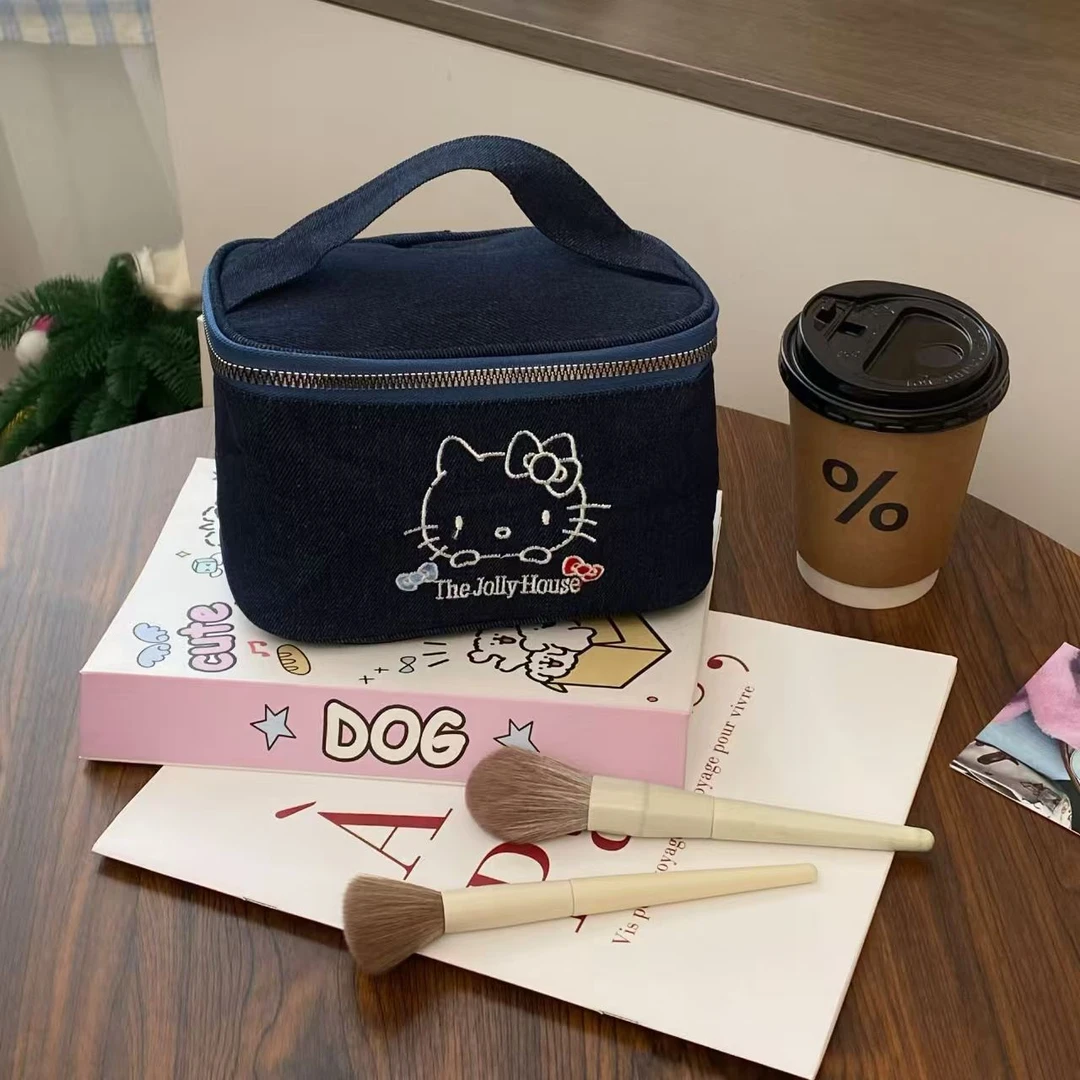 手拎牛仔布小方包包化妆包新款可爱少女包时尚休闲百搭女包