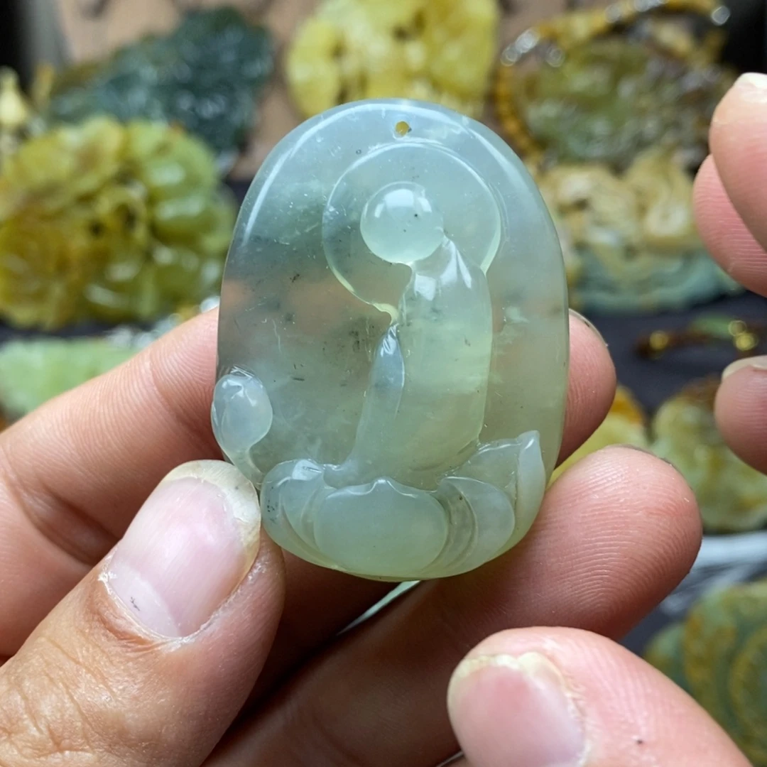 蛇纹石玉未镶嵌吊坠(不含链)