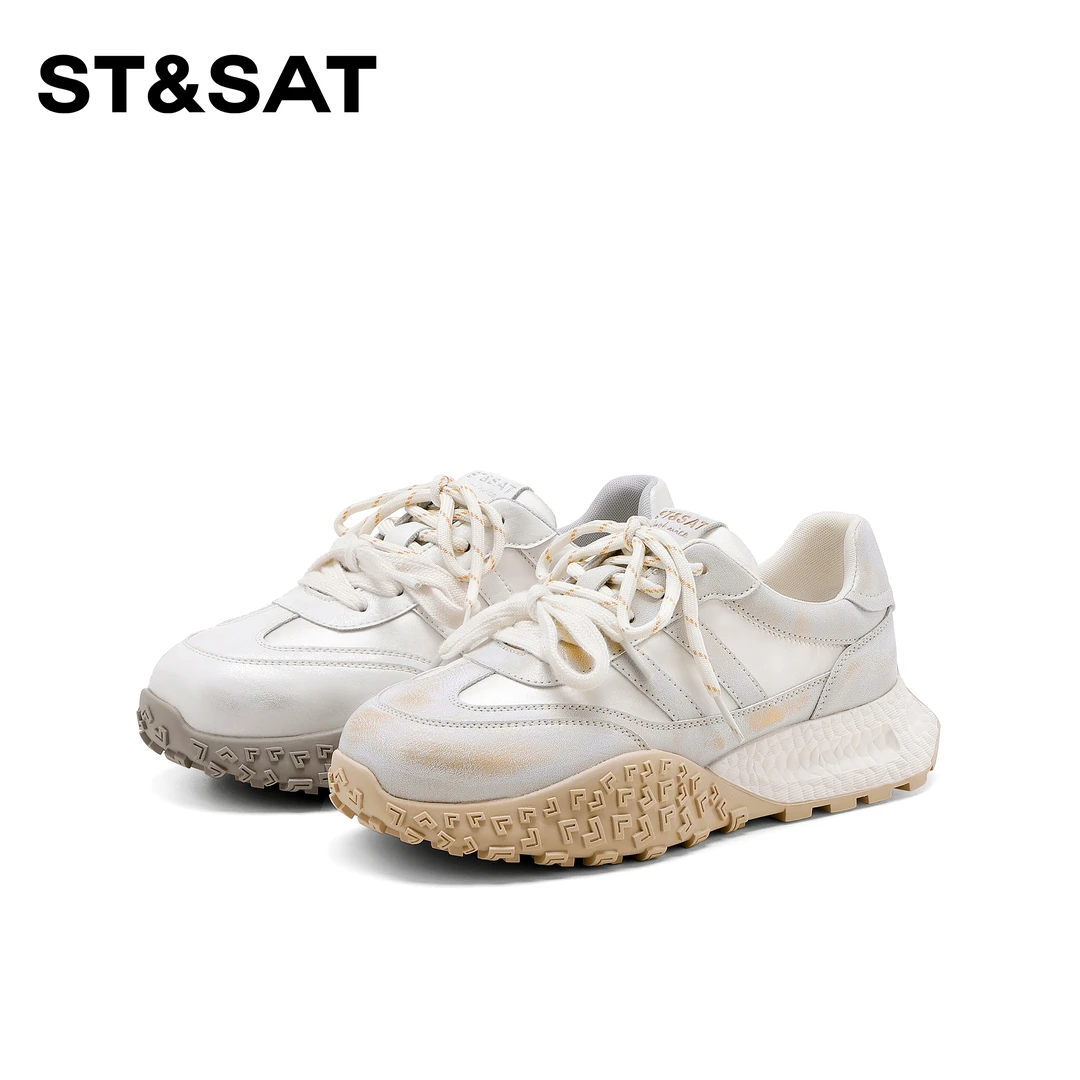 St&Sat/星期六复古软底休闲鞋春季芭蕾新款百搭小个子德训鞋女鞋