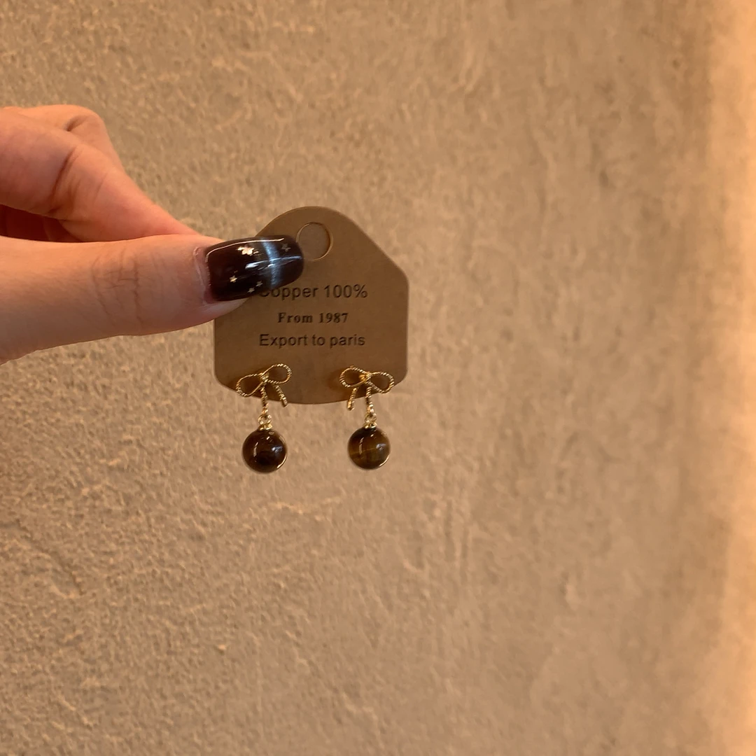 合金耳饰 美拉德轻奢秋冬耳钉高级感金色气质耳环女新款耳饰