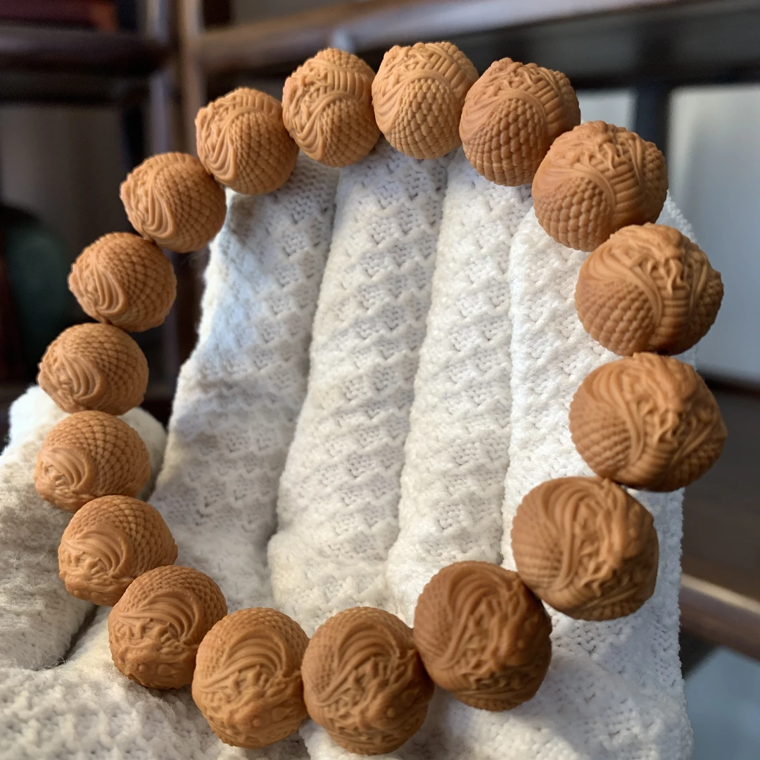 【双影蛇王手串】猴头手串原皮原色全品无暇