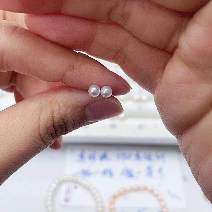 淡水珍珠耳饰银S925镶嵌✨*林