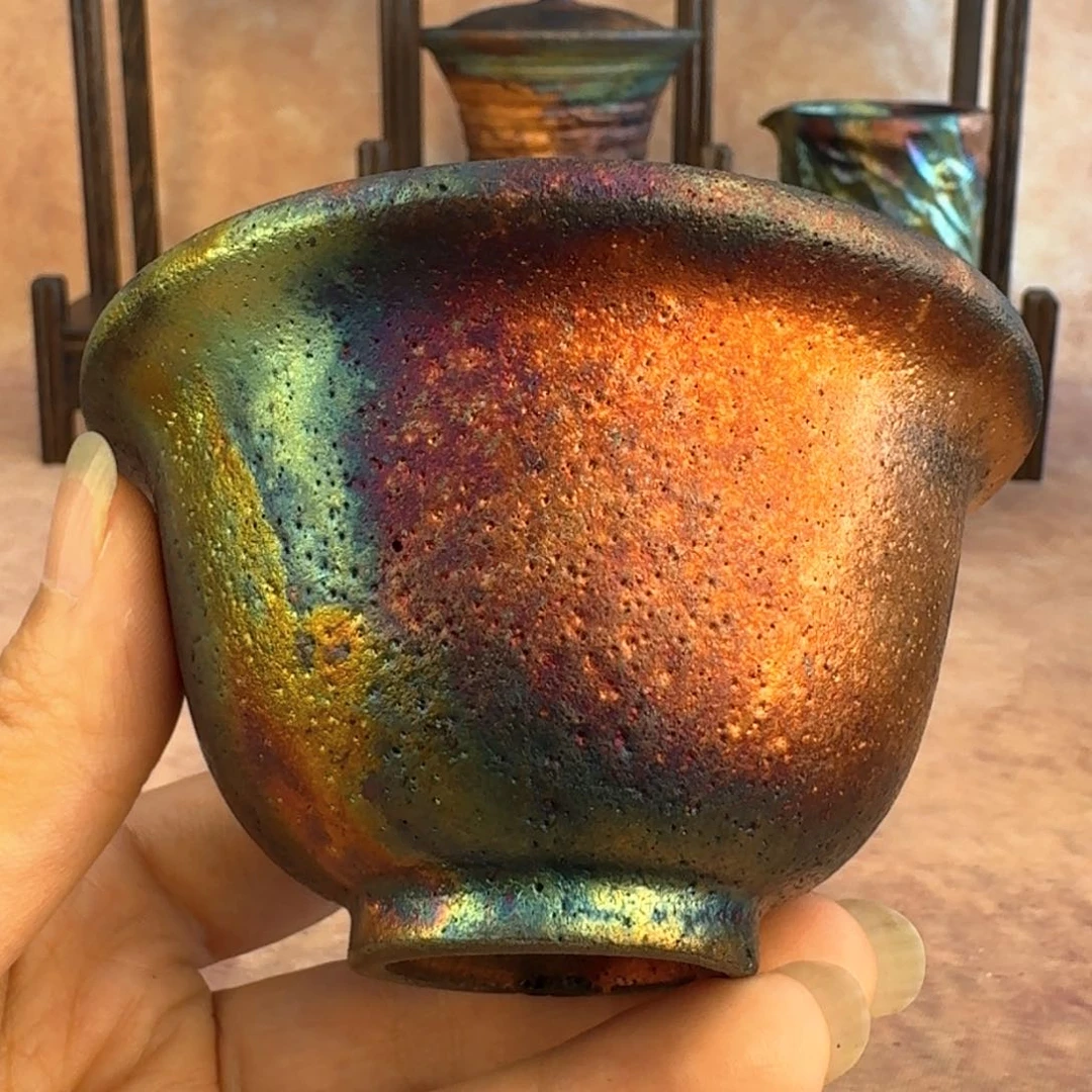 荥经黑砂炸福利窑彩微瑕元宝杯不退不换介意勿拍34