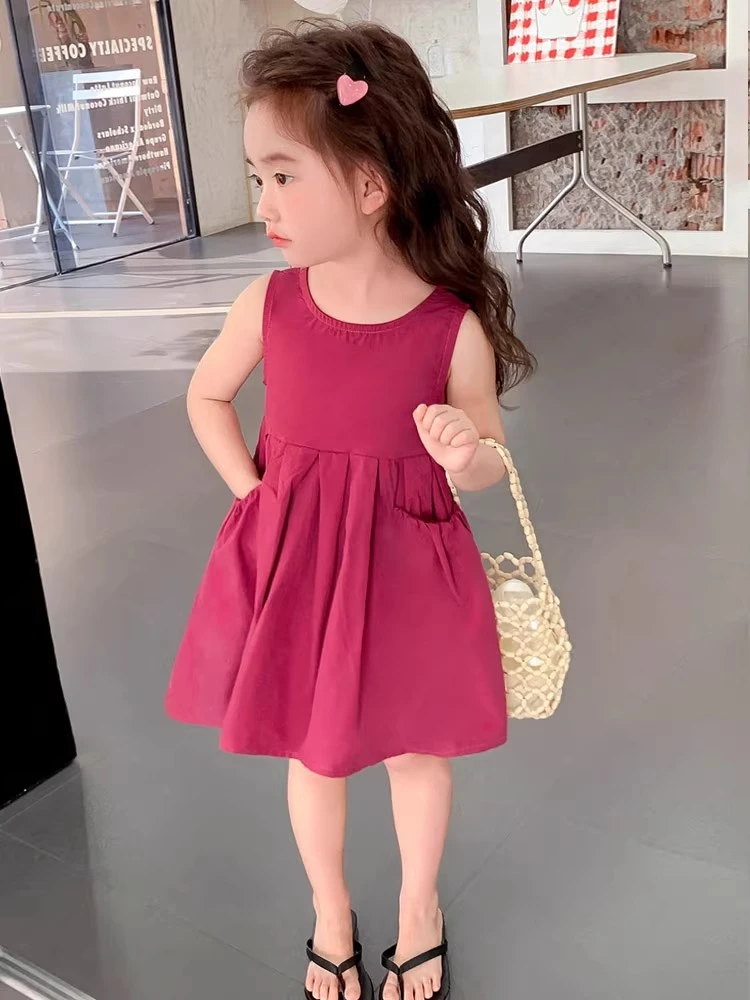 女童连衣裙夏季2025新款洋气公主裙小童夏装女宝宝背心裙儿童裙子