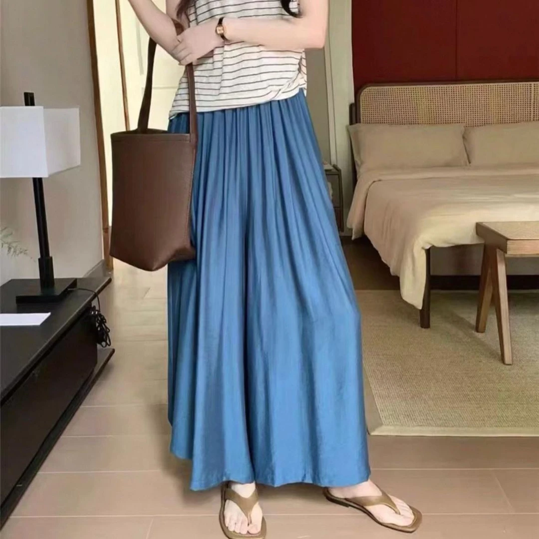 [运补+原版现货]十三行欧货韩版克莱因蓝高腰大阔腿慵懒裤