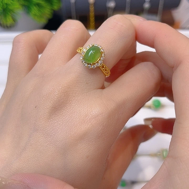 翡翠戒指银S925镶嵌我