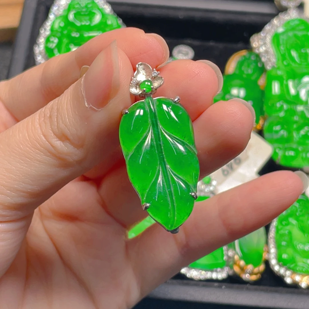 翡翠银S925镶嵌吊坠(不含链)