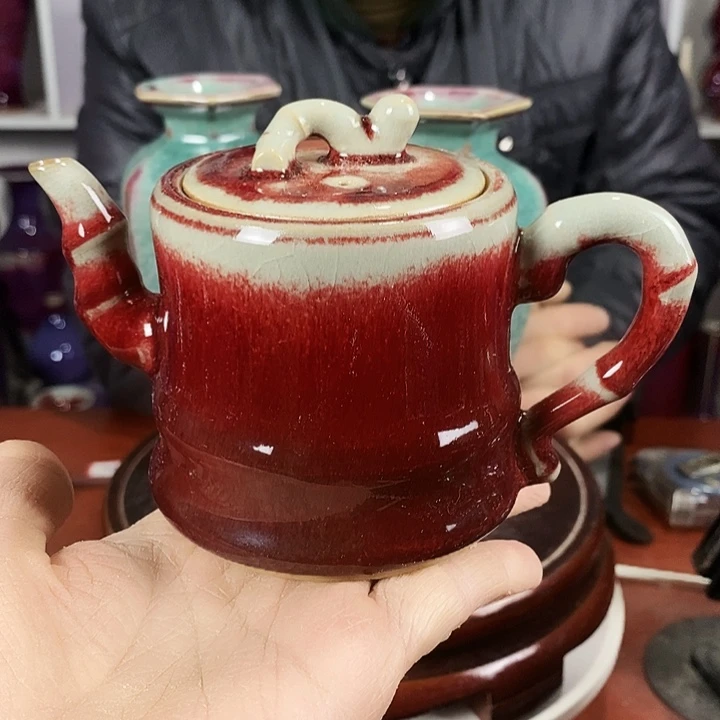 尚峰钧窑作品壶摆件