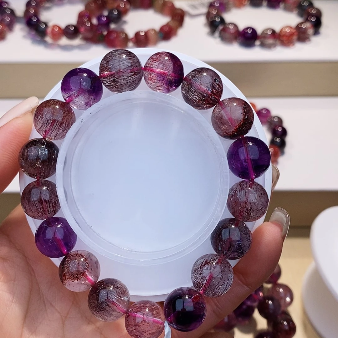 未镶嵌水晶手链黑加仑超七12+