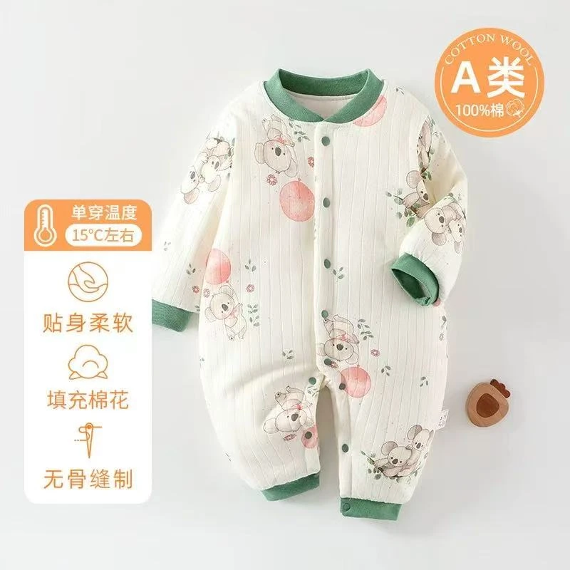 A类宝宝连体纯棉花手工哈衣