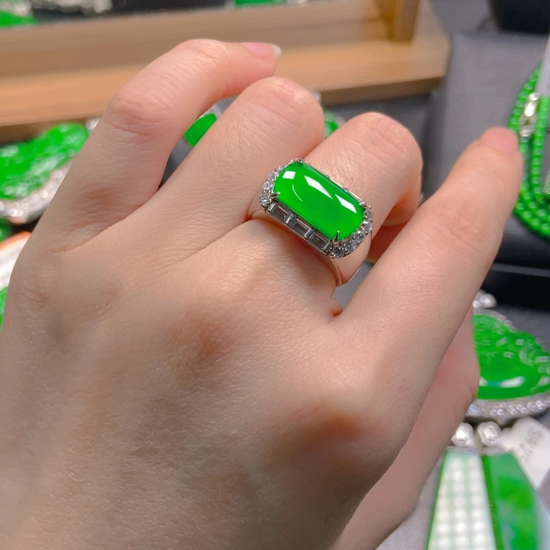 翡翠银S925镶嵌吊坠(不含链)