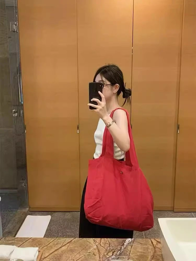 LOW FLAT’超大容量 实用主义 垂感纯色百搭单肩包手提包G