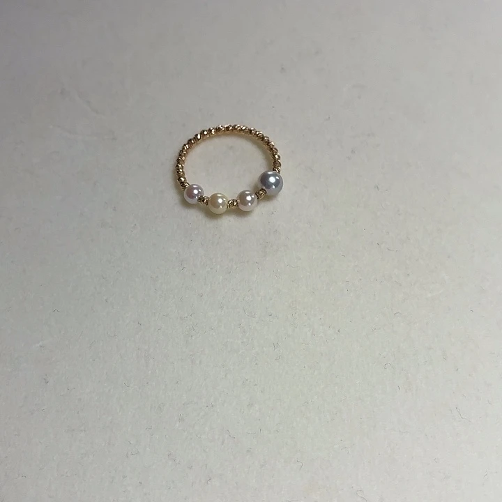 戒指海水珍珠18K金镶嵌珍珠糖