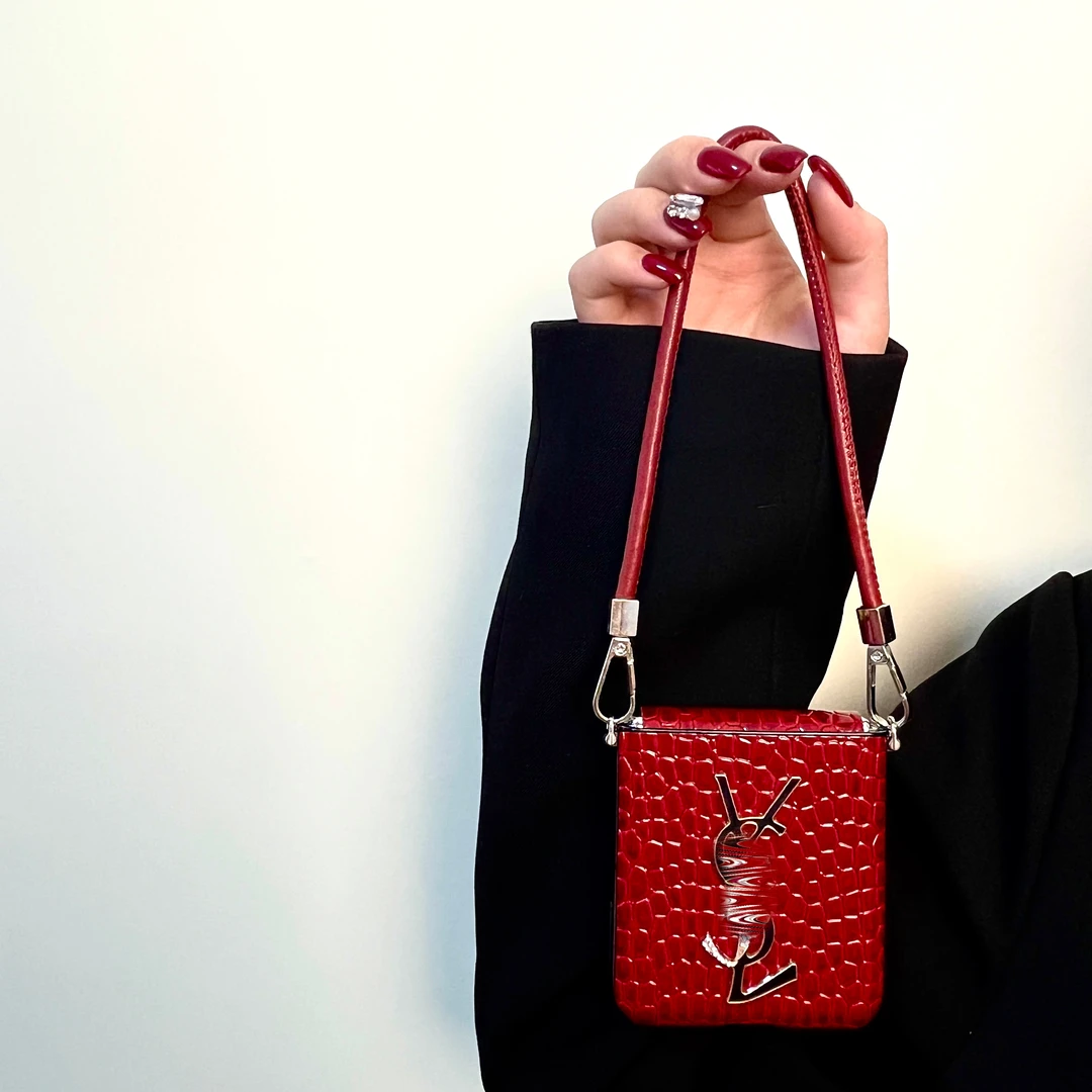 高级感新年红色鳄鱼皮纹适用华为pocket2折叠手机壳小米mixflip女