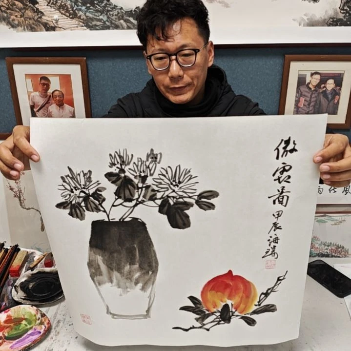 国画贾海瑞老师现场定制