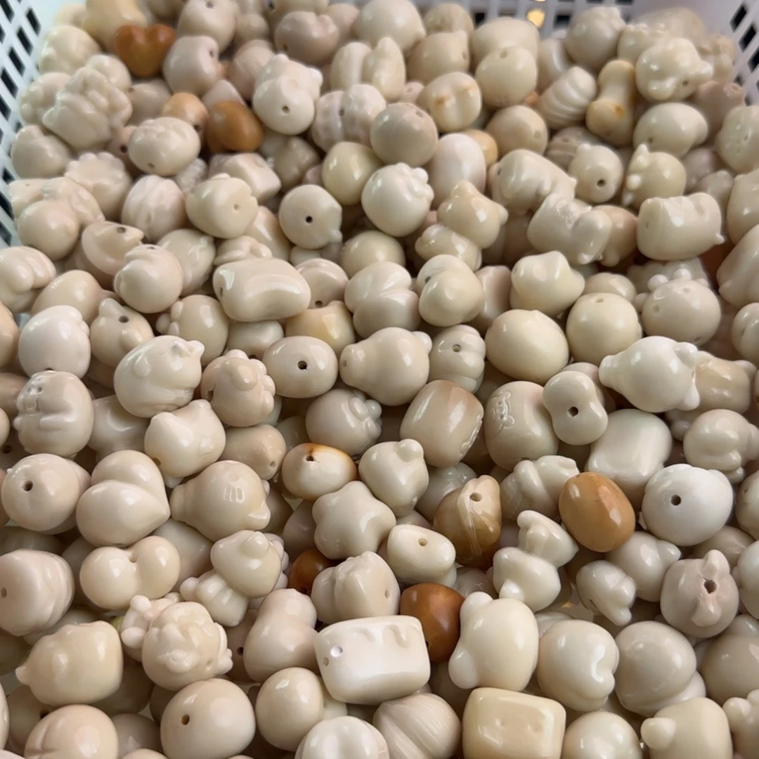 手串菩提根/象牙果微瑕牙果白色100颗混批发