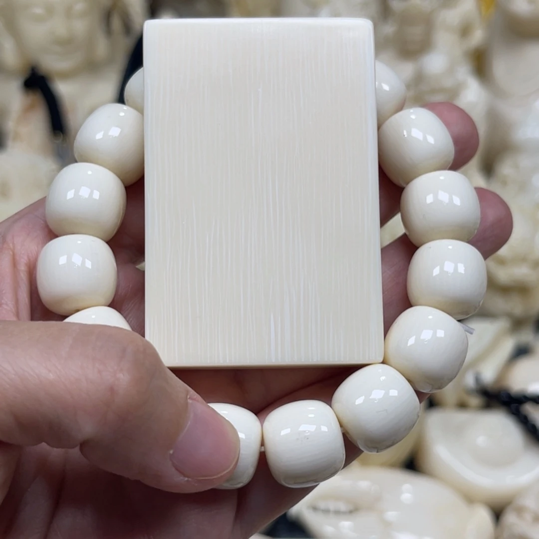 藏***斋猛犸象牙把件手串13/14➕无事牌