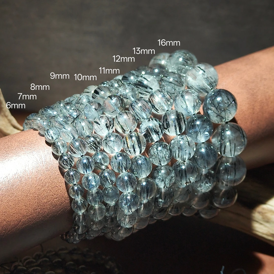 【黑胖珠宝】H0351  黑发晶单圈手串多样性发其一