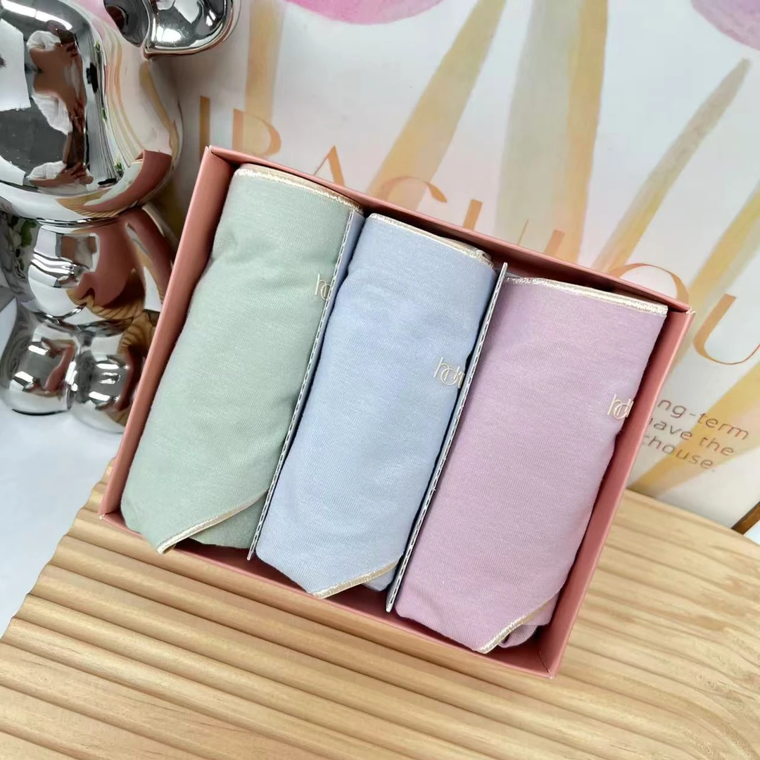 360女士棉质抑菌里裆中腰三角内裤 夏季无痕柔软舒适