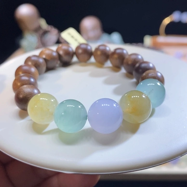 翡翠未镶嵌吊坠(不含链)翡翠糖果色手串