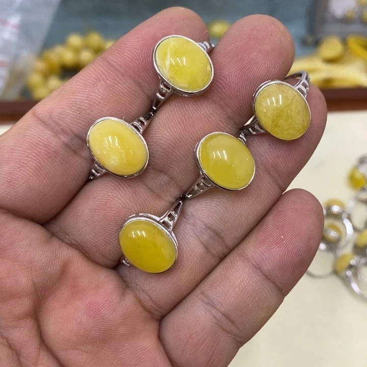 蜜蜡银S925镶嵌裸石多样性发货其一