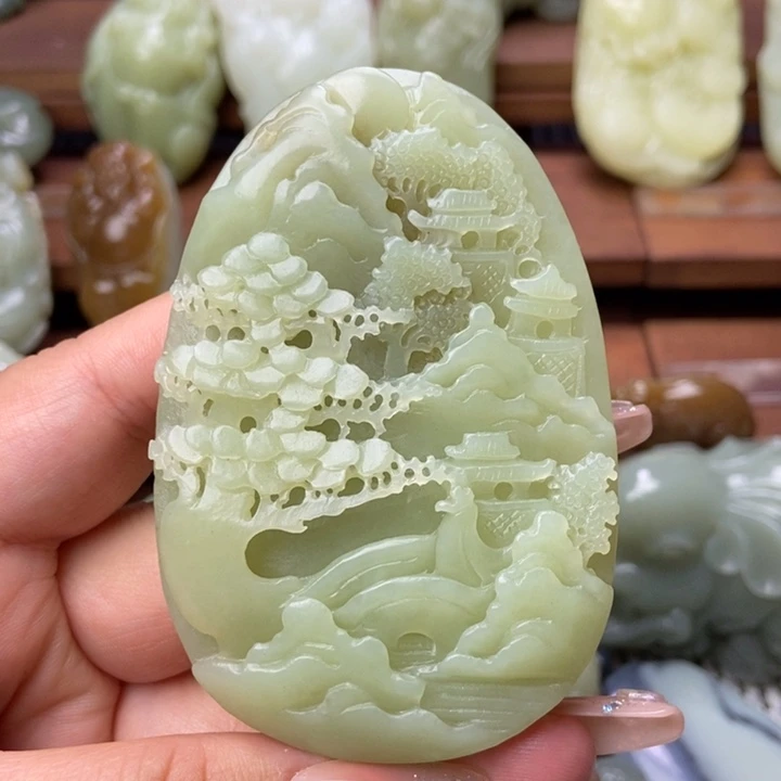 和田玉未镶嵌挂件