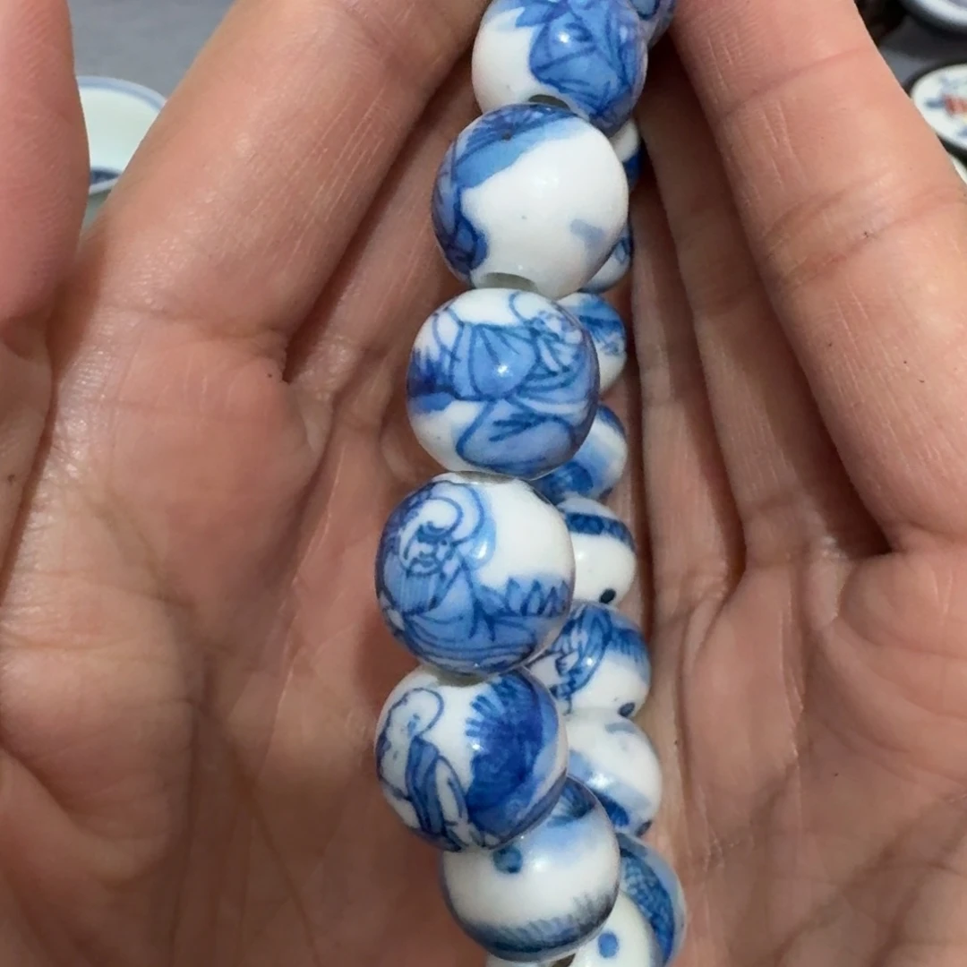 瓷片牛*十八罗汉手串一串