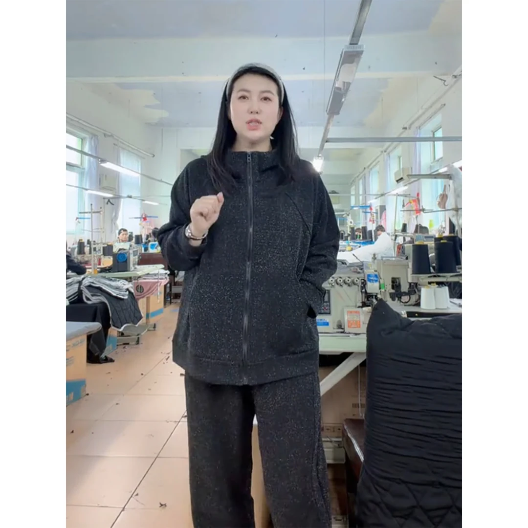 【胡小肥】12加厚星空套装3062气质时尚显瘦百搭秋冬保暖新款小个子