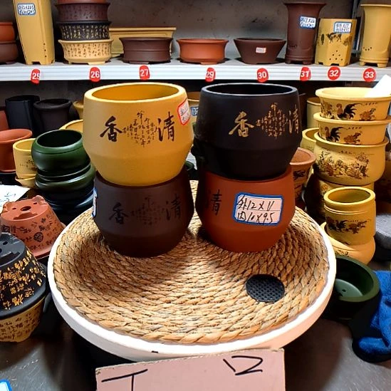 宜兴紫砂花盆1676