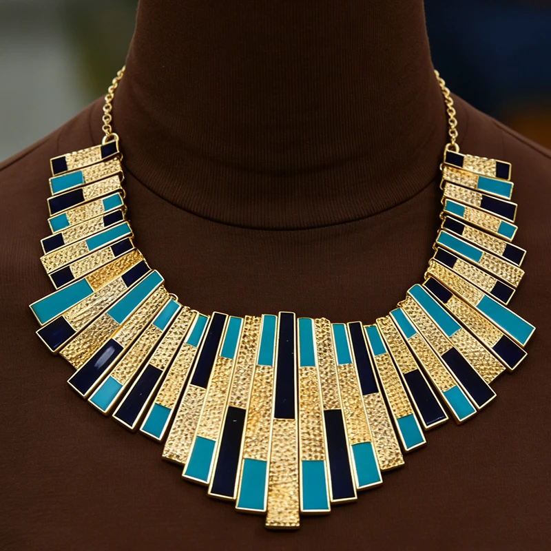 铜合金珐琅项链 铜合金埃及艳后珐琅项链