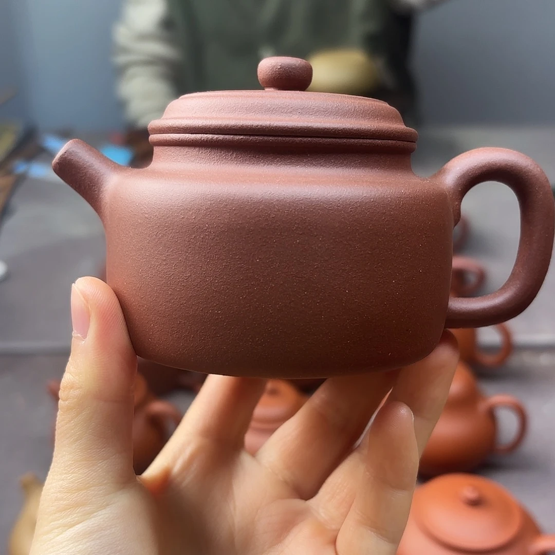 紫砂茶壶紫泥德钟190 cc微瑕