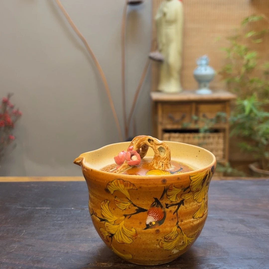 杯柴烧手工手绘陶瓷