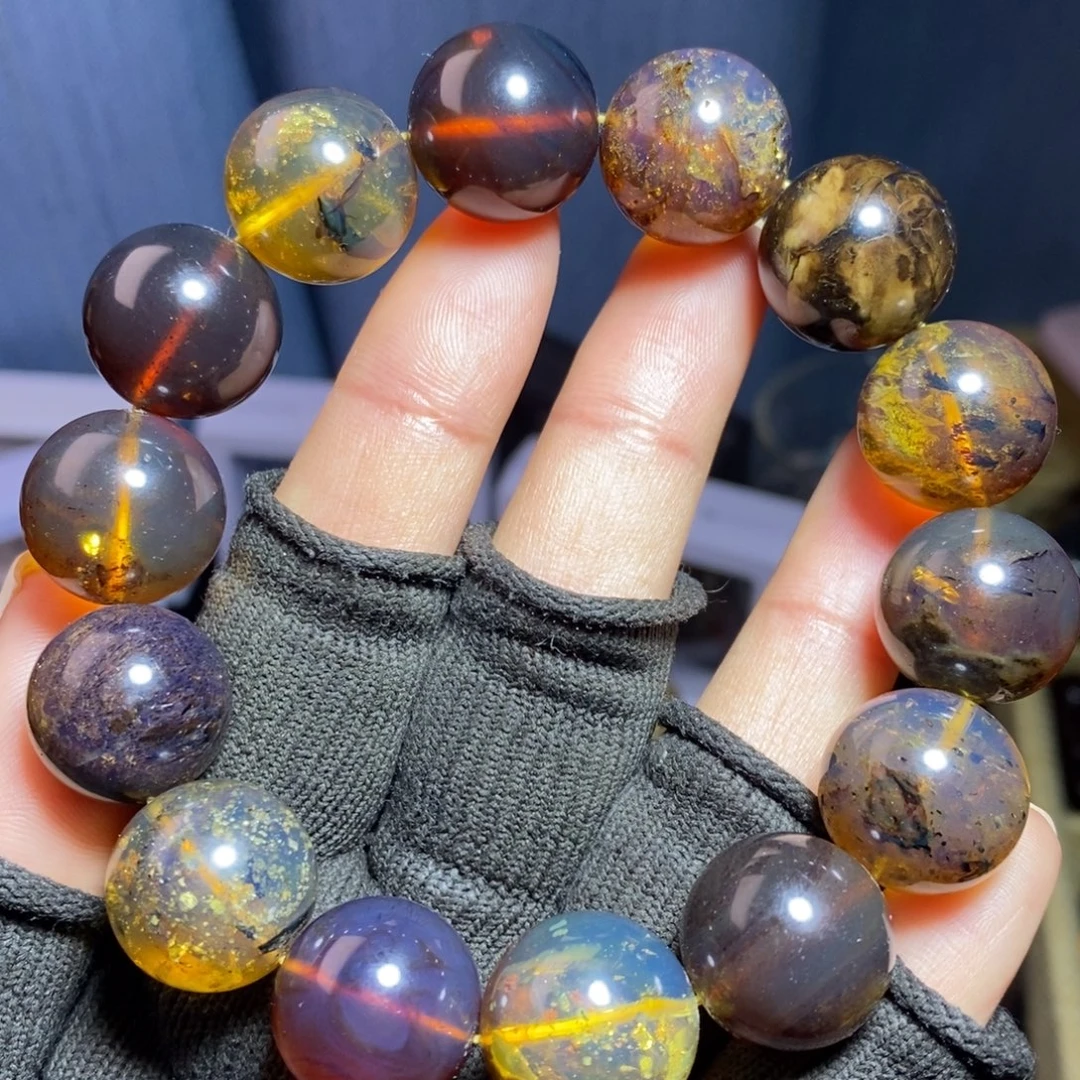 琥珀未镶嵌裸石多宝16加