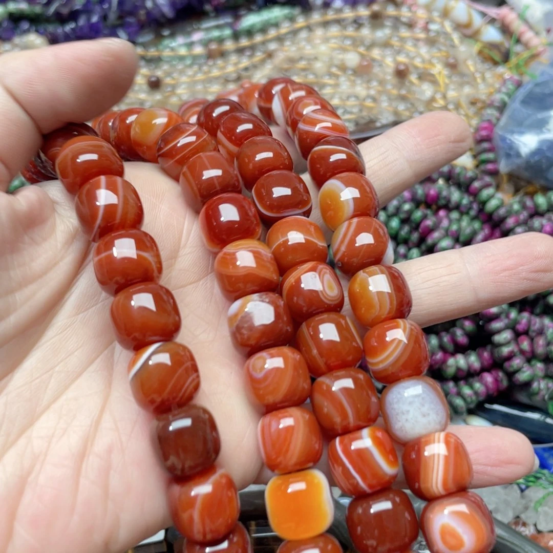 玛瑙/玉髓合金珠宝半成品一条12m红玛瑙老型