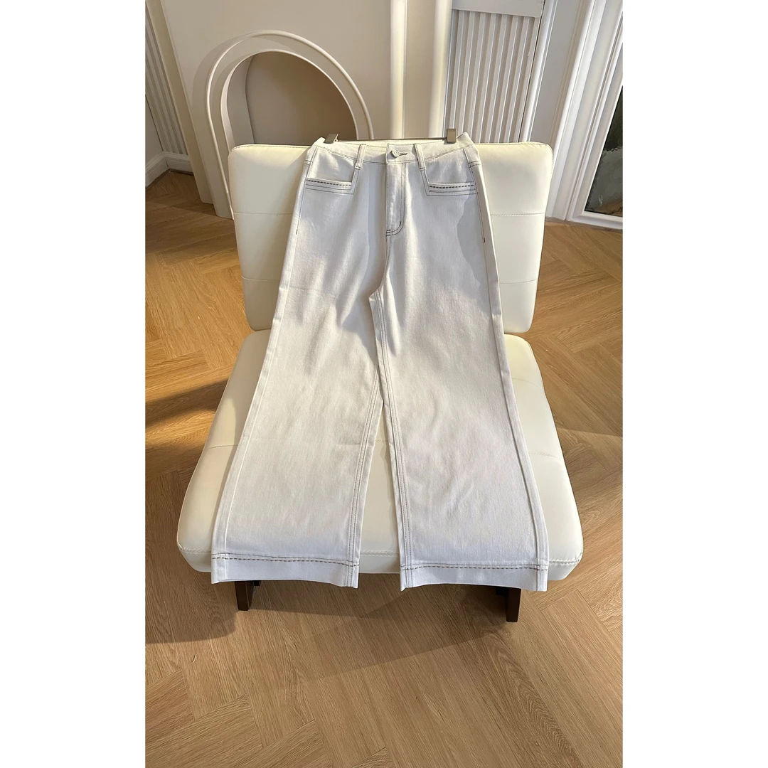 【柏与林】2025夏款高腰显瘦百搭气质明显压边九分裤MF-1736