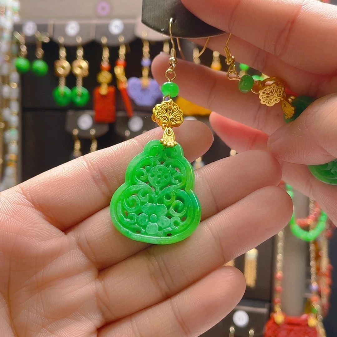 翡翠合金耳饰晴***翡翠