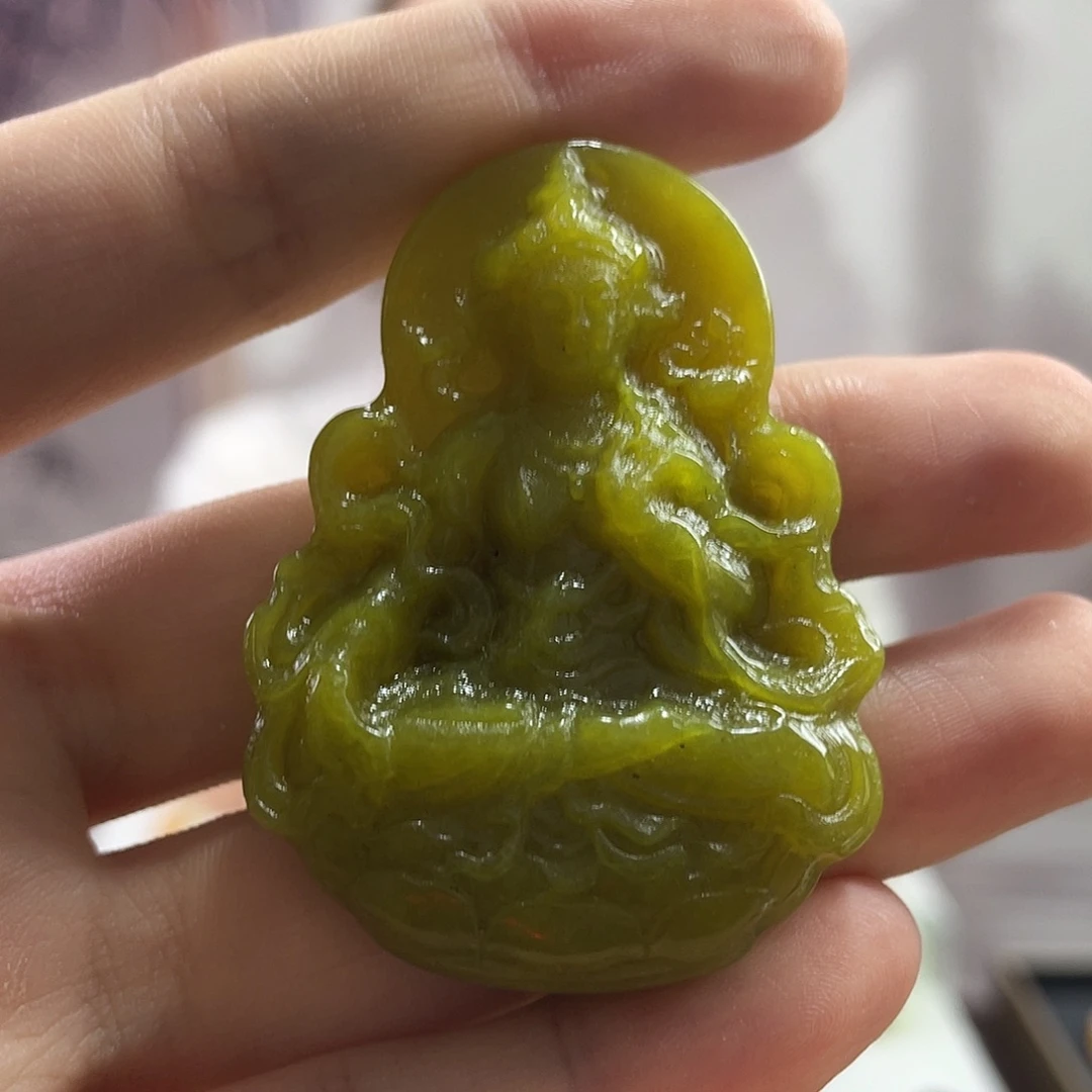 蛇纹石玉未镶嵌吊坠(赠链)