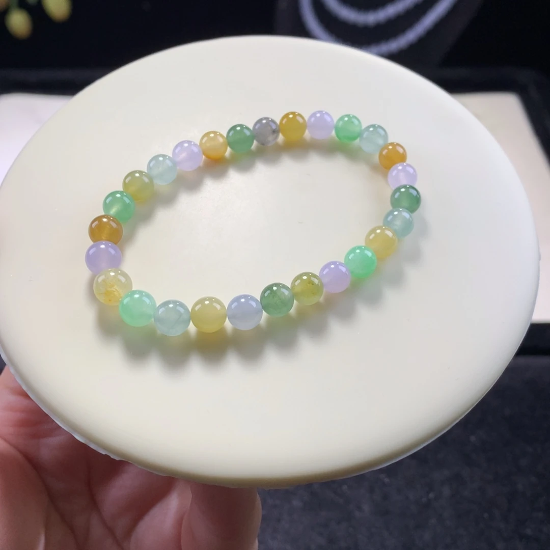 翡翠未镶嵌手串卡6霓虹灯