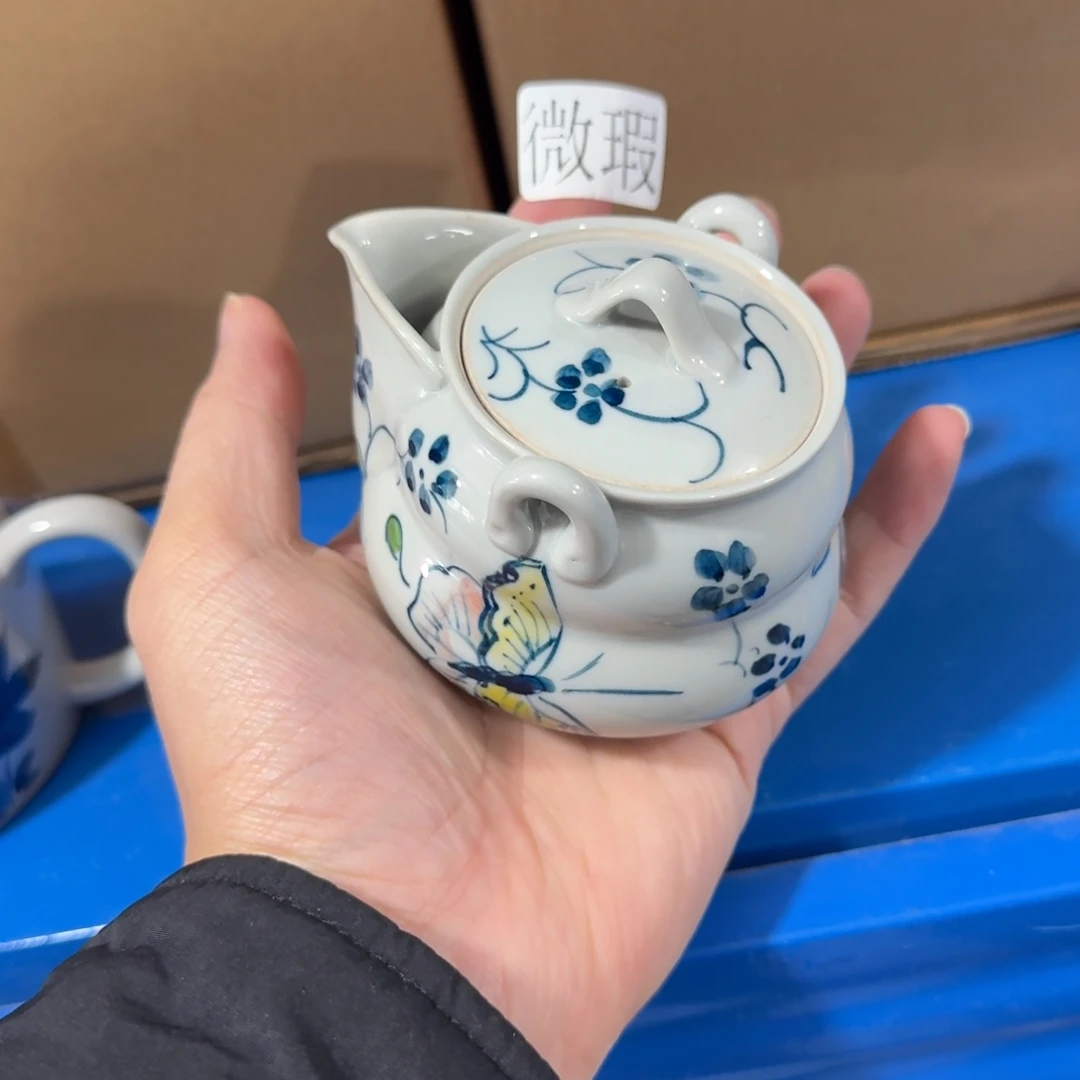 釉下手绘茶具微瑕