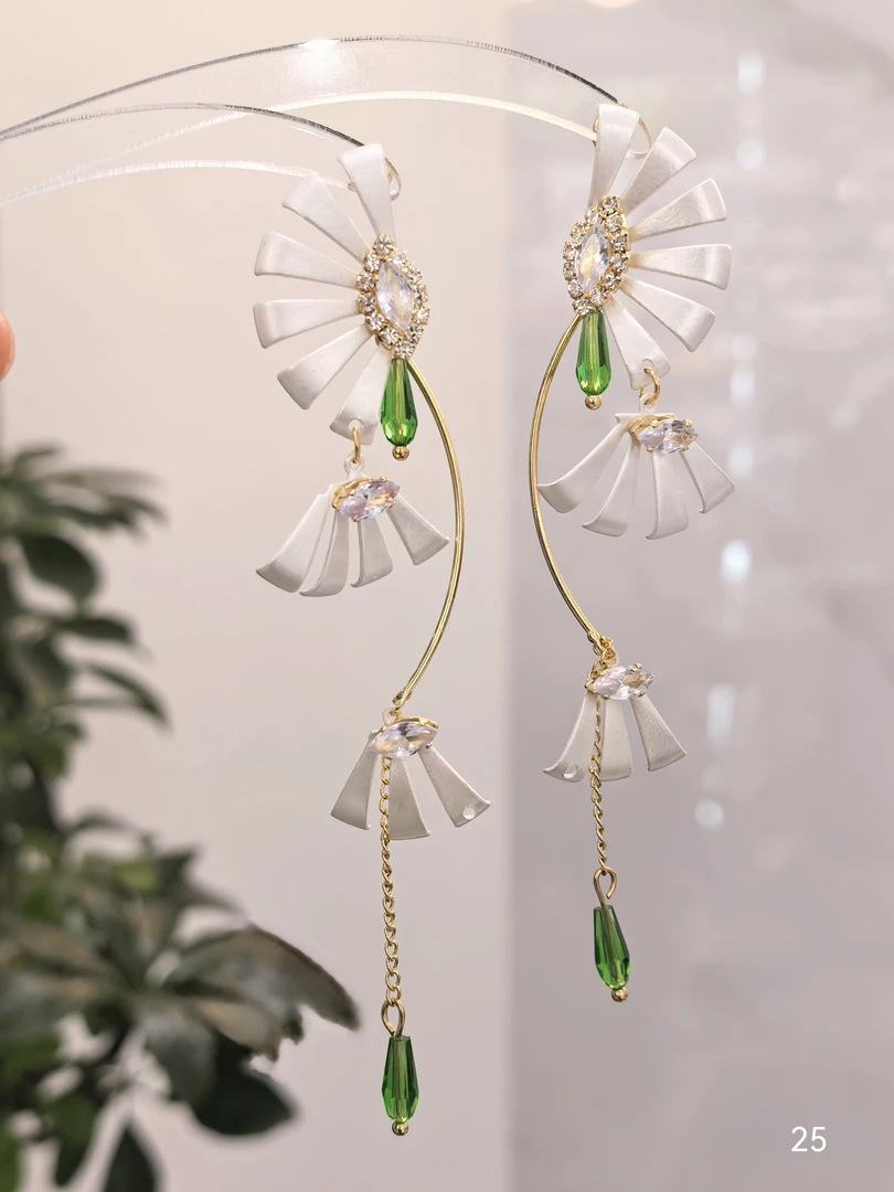 合金耳饰 1068花朵流苏新中式气质古风百搭款耳环