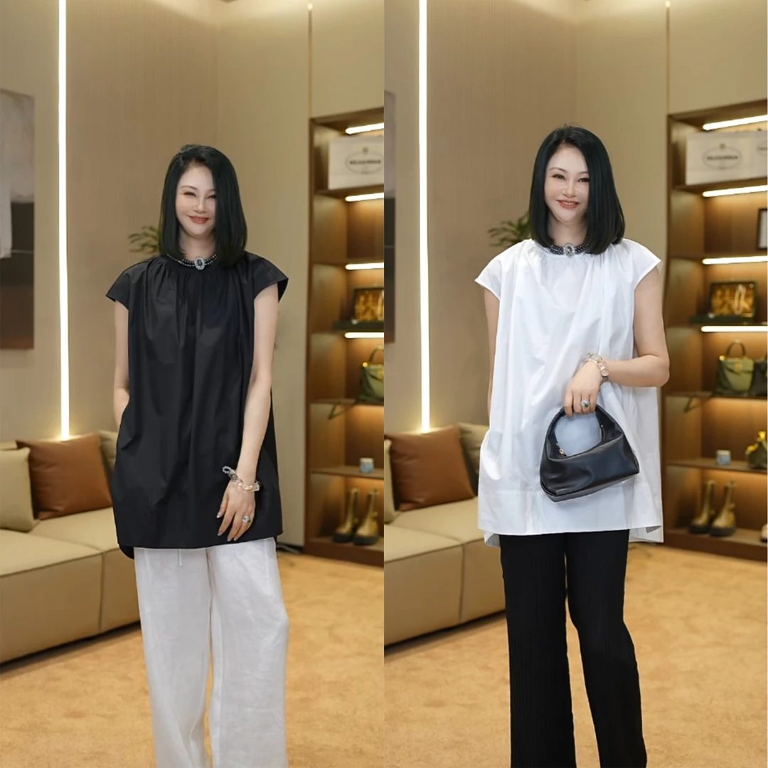 BARRIAILEN | 时尚小飞袖圆领宽松简约休闲连衣裙-246538