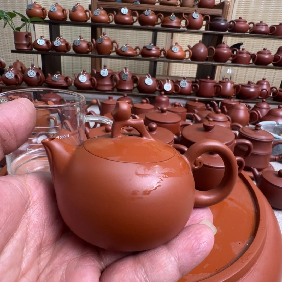 紫砂茶壶桑*潮州手拉灵猴壶，微瑕不退换